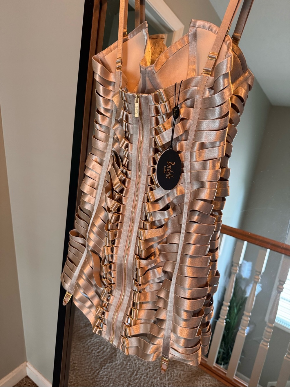 Sexy Bordelle Adjustable Angela Dress in Caramel - Picture 6 of 8